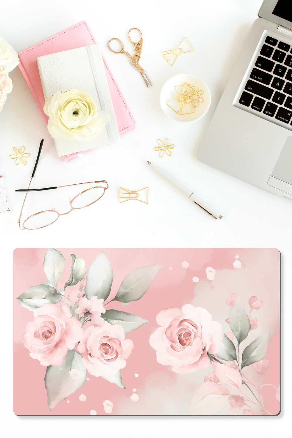 Desk Mat - Pink Flowers 527 Photo