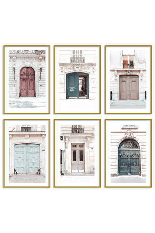 Gallery Wall Set of 6 - Art Print Set of 6 - Paris Doors