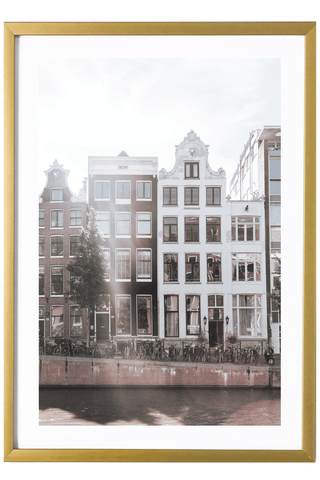 Netherlands Print - Amsterdam Art Print - Buildings on the Canal