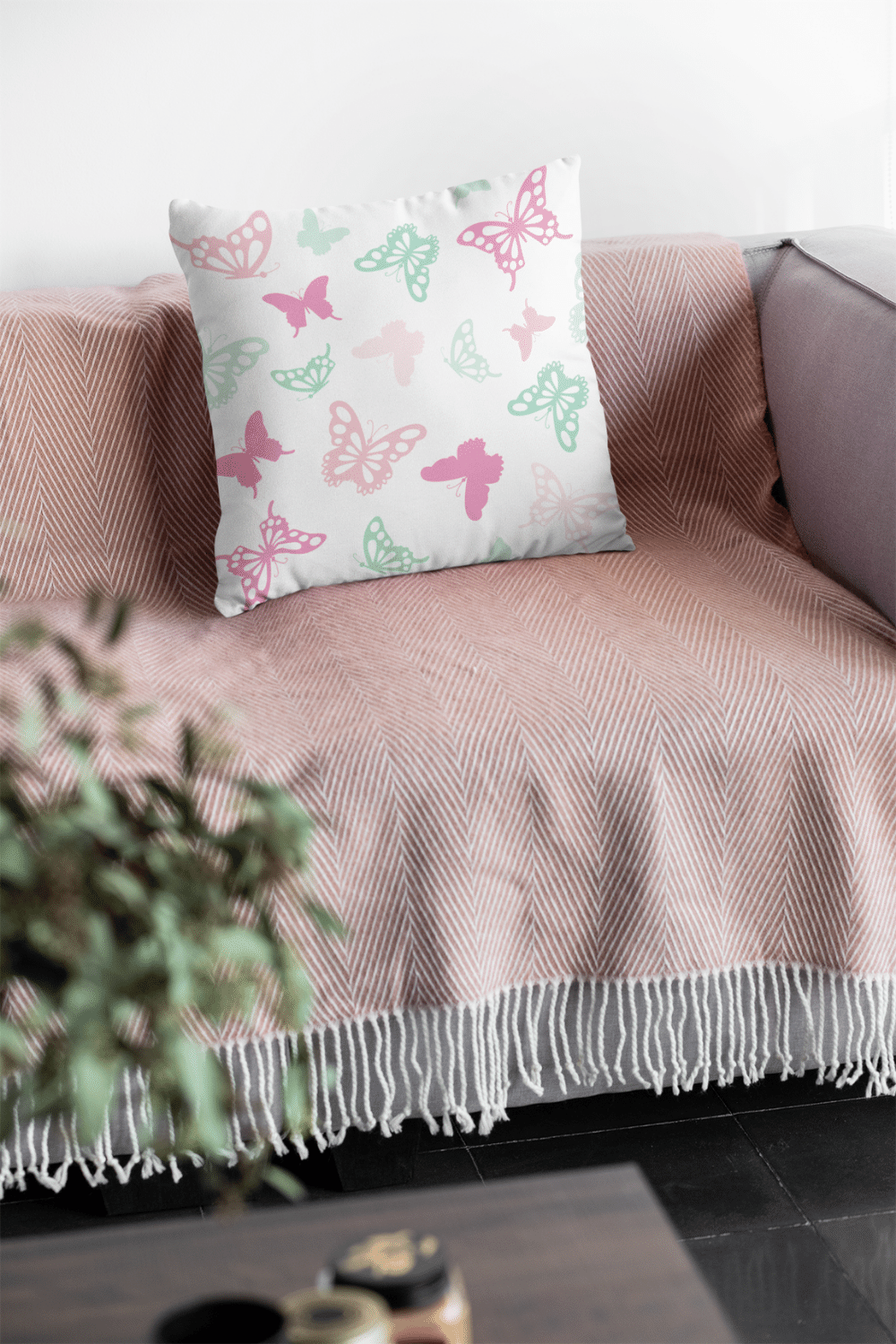 Pillows - Dorm Room Pillow - Pastel Butterflies