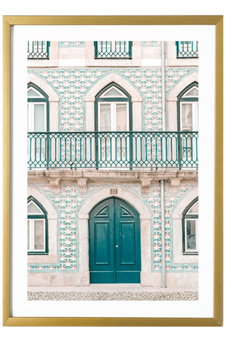 Portugal Print - Lisbon Art Print - Green Tile House