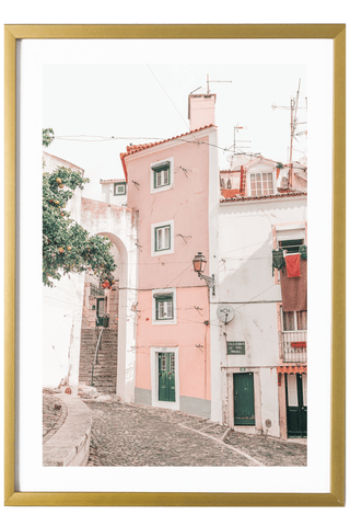 Portugal Print - Lisbon Art Print - Pink Alfama
