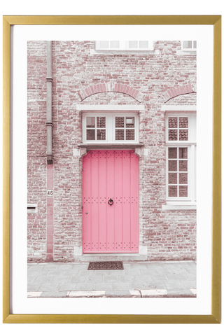 Bruges Art Print - Pink Door 527 Photo