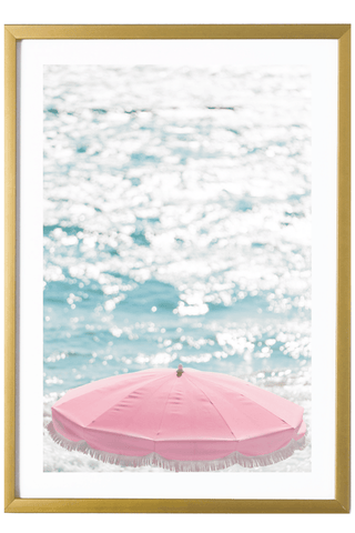 Cannes Art Print - Pink Umbrella 527 Photo