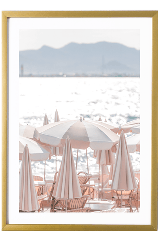 Cannes Art Print - White & Beige Umbrellas 527 Photo
