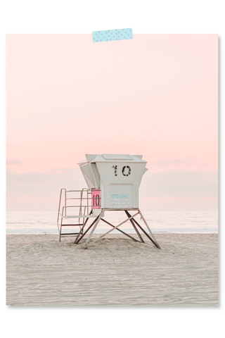 Dorm Room Poster Print - Pink Beach Sunset 527 Photo