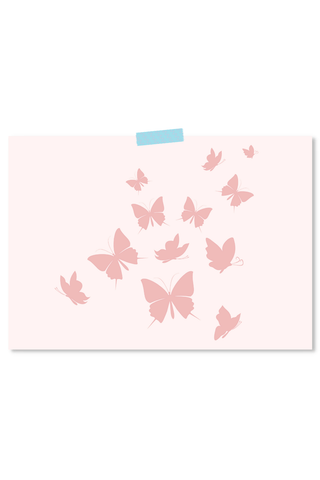 Dorm Room Poster Print - Pink Butterflies 527 Photo