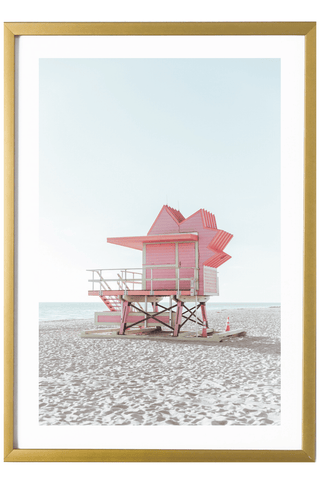 Miami Art Print - Pink Lifeguard Stand #1 527 Photo