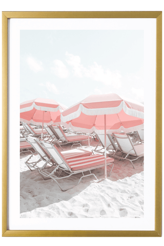 Miami Art Print - Pink Umbrellas 527 Photo