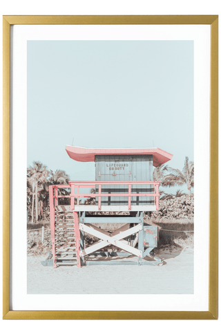 Miami Art Print - Purple Lifeguard Stand 527 Photo