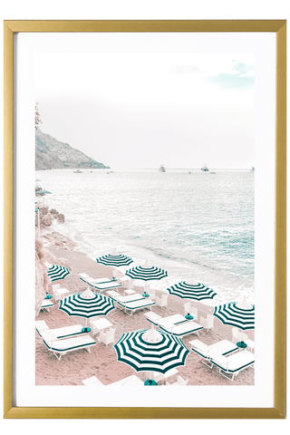 Positano Art Print - Blue Umbrellas #1 527 Photo