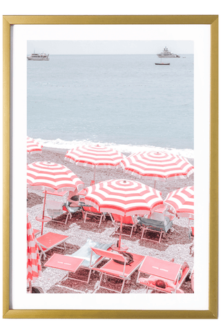 Positano Art Print - Orange Umbrellas #2 527 Photo