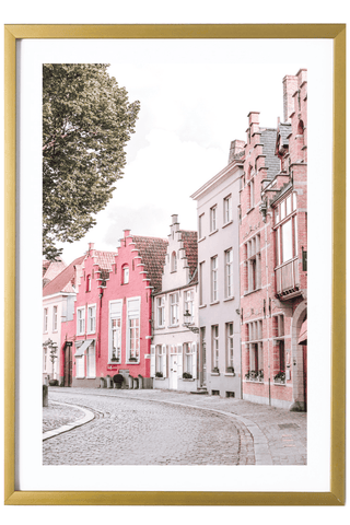 Belgium Print - Bruges Art Print - Colorful Streets