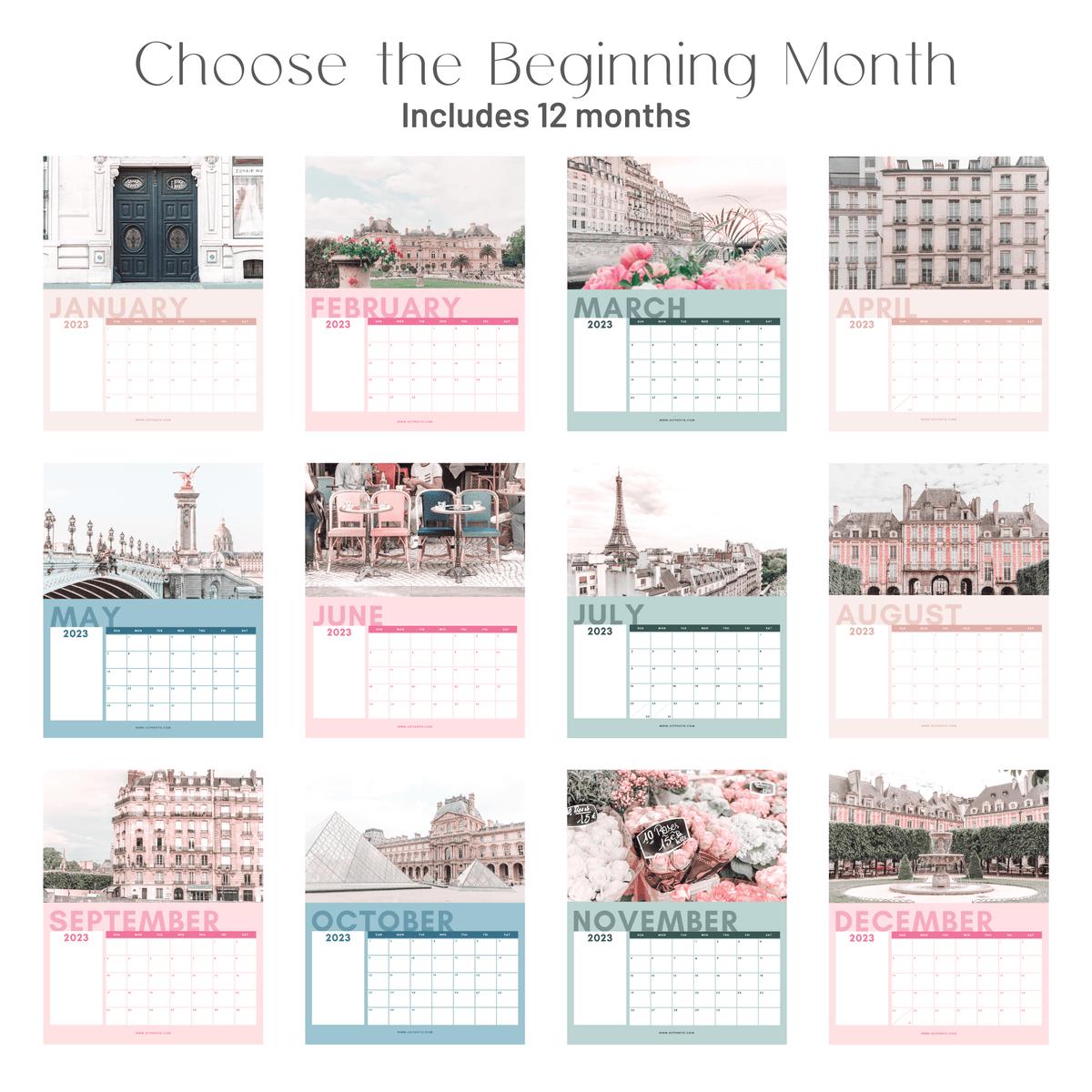 Calendars, Organizers & Planners - Wall Calendar - Paris