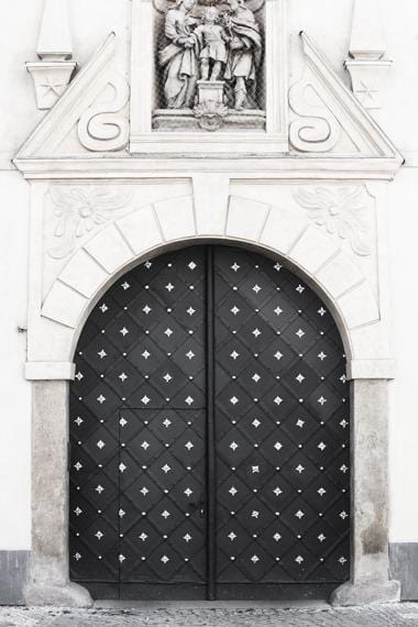 Czech Print - Prague Art Print - Black Door