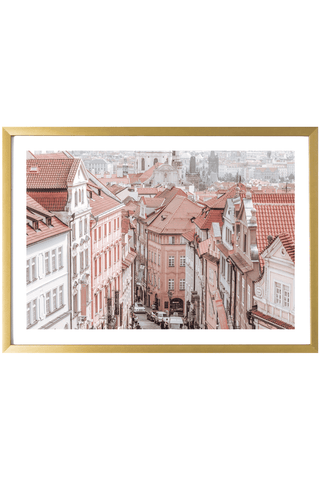 Czech Print - Prague Art Print - Pink Buildings