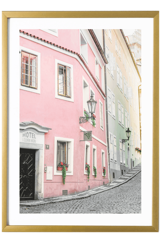 Czech Print - Prague Art Print - Pink Hotel