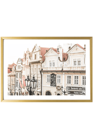 Czech Print - Prague Art Print - Yellow Buildings