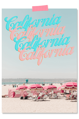 Dorm Prints - Dorm Room Poster Print - California Beach Umbrellas