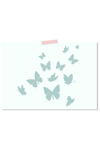 Dorm Prints - Dorm Room Poster Print - Mint Green Butterflies