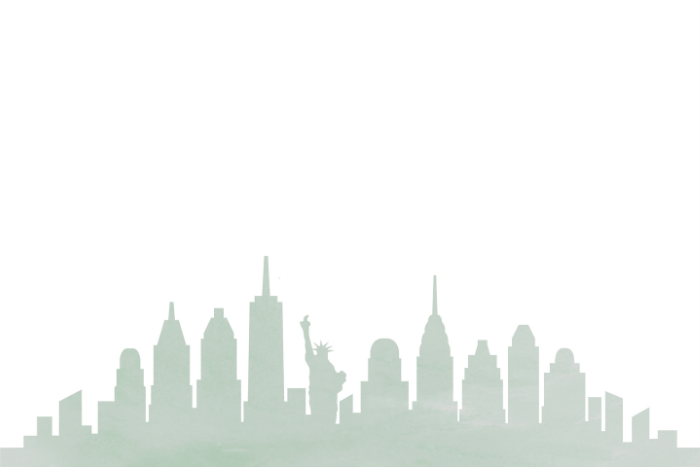 Dorm Prints - Dorm Room Poster Print - NYC Skyline Mint Green