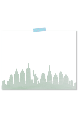 Dorm Prints - Dorm Room Poster Print - NYC Skyline Mint Green