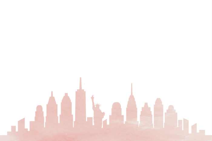 Dorm Prints - Dorm Room Poster Print - NYC Skyline Pink