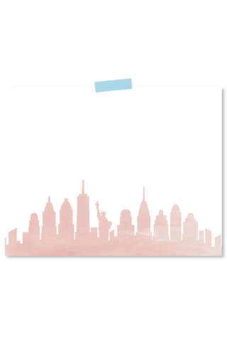 Dorm Prints - Dorm Room Poster Print - NYC Skyline Pink