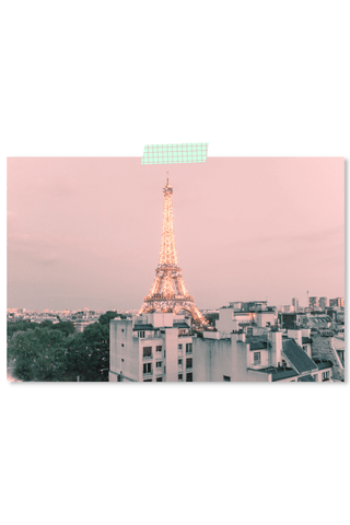 Dorm Prints - Dorm Room Poster Print - Pink Eiffel Tower