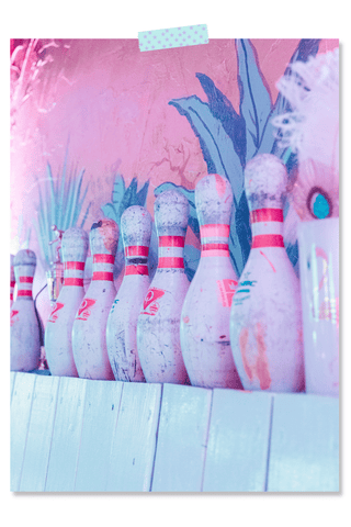 Dorm Prints - Dorm Room Poster Print - Purple Bowling Pins