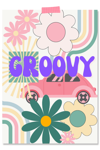 Dorm Prints - Dorm Room Poster Print - Retro Groovy