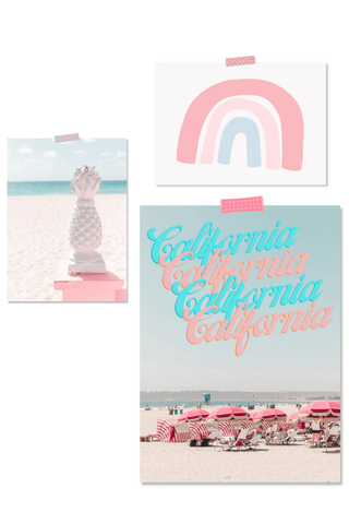 Dorm Prints Set of 3 - Dorm Art Prints Set of 3 - California