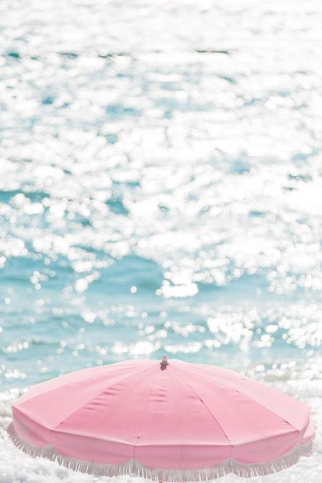 France Print - Cannes Art Print - Pink Umbrella