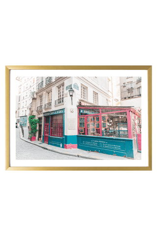 France Print - Paris Art Print - Blue Cafe #1