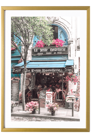 France Print - Paris Art Print - Blue Cafe #2