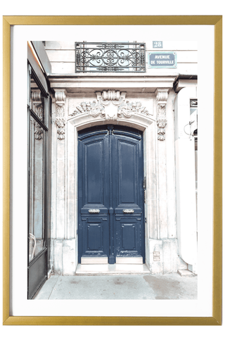 France Print - Paris Art Print - Dark Blue Door