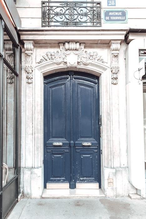 France Print - Paris Art Print - Dark Blue Door