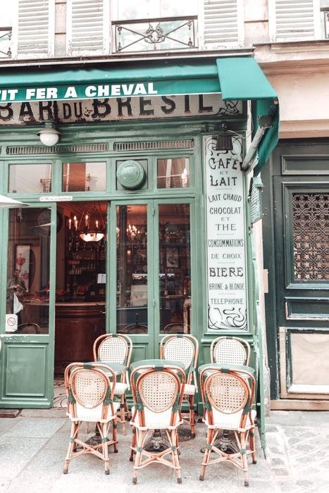 France Print - Paris Art Print - Mint Green Cafe #2