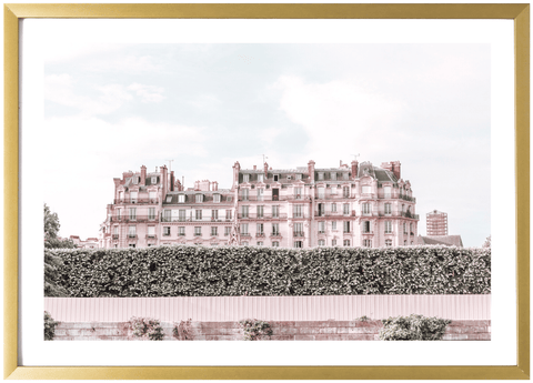 France Print - Paris Art Print - Pink Apartments