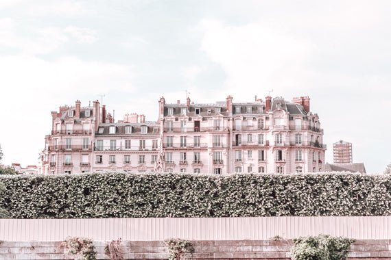 France Print - Paris Art Print - Pink Apartments