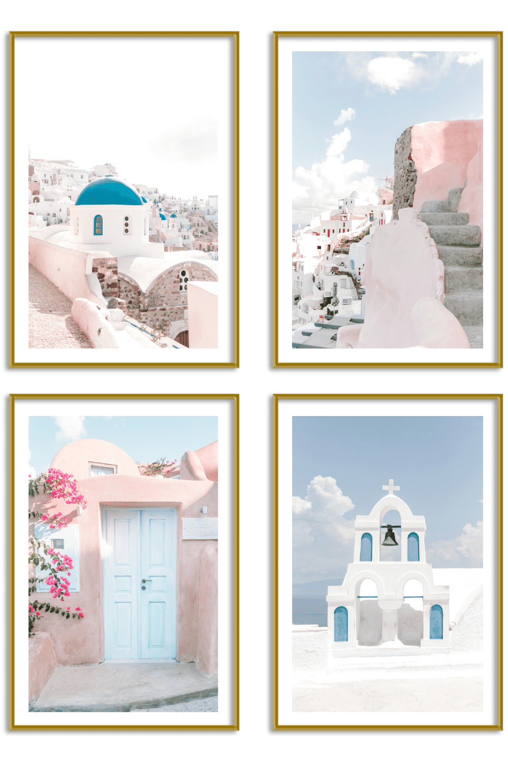 Gallery Wall Set of 4 - Art Print Set of 4 - Santorini Pastel