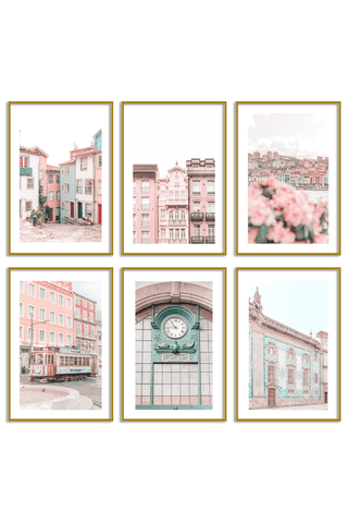 Gallery Wall Set of 6 - Art Print Set of 6 - Porto Pastel