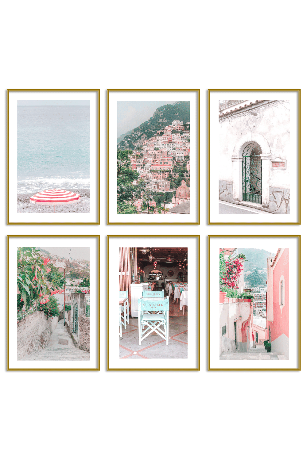 Gallery Wall Set of 6 - Art Print Set of 6 - Positano Colorful