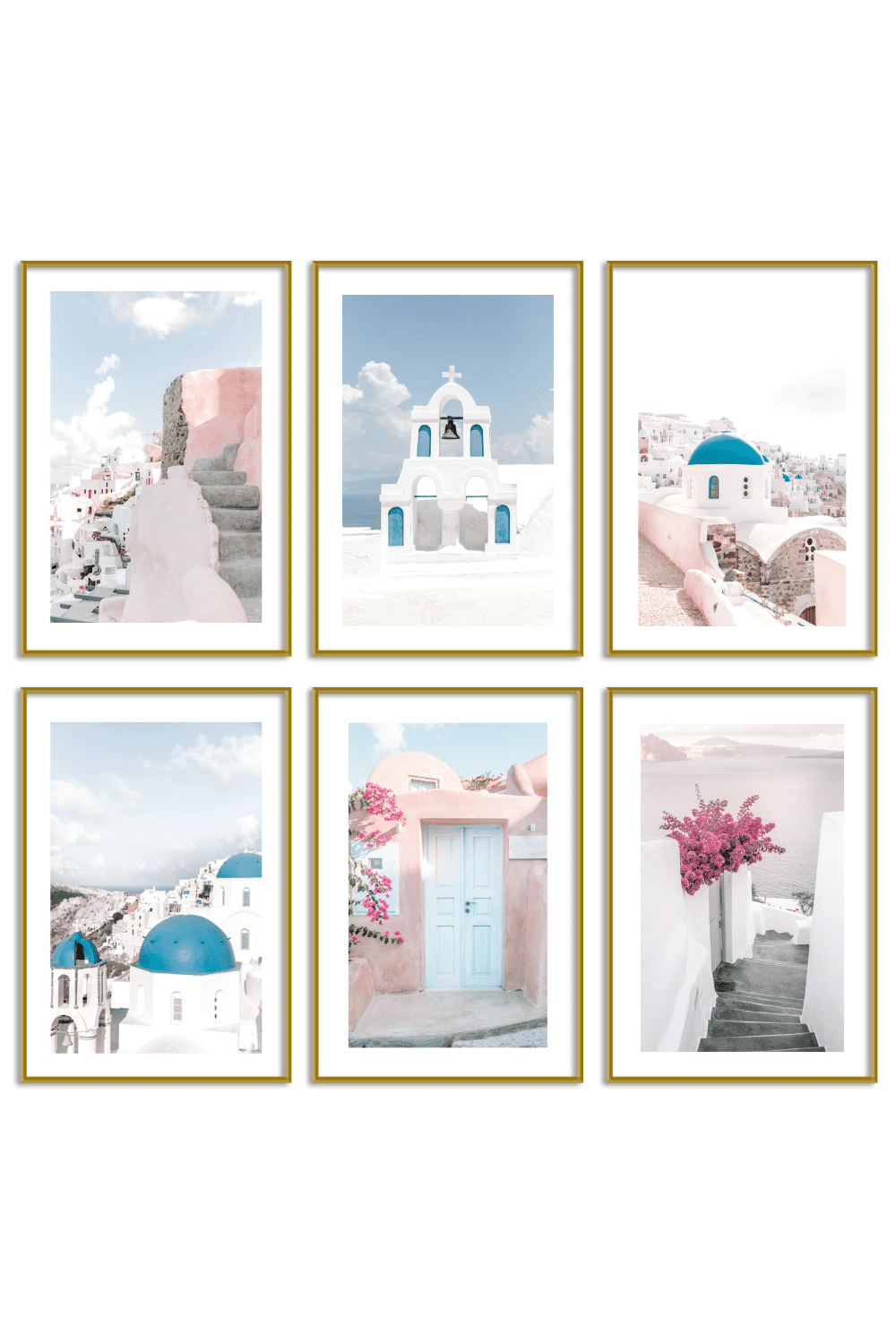 Gallery Wall Set of 6 - Art Print Set of 6 - Santorini Pastel