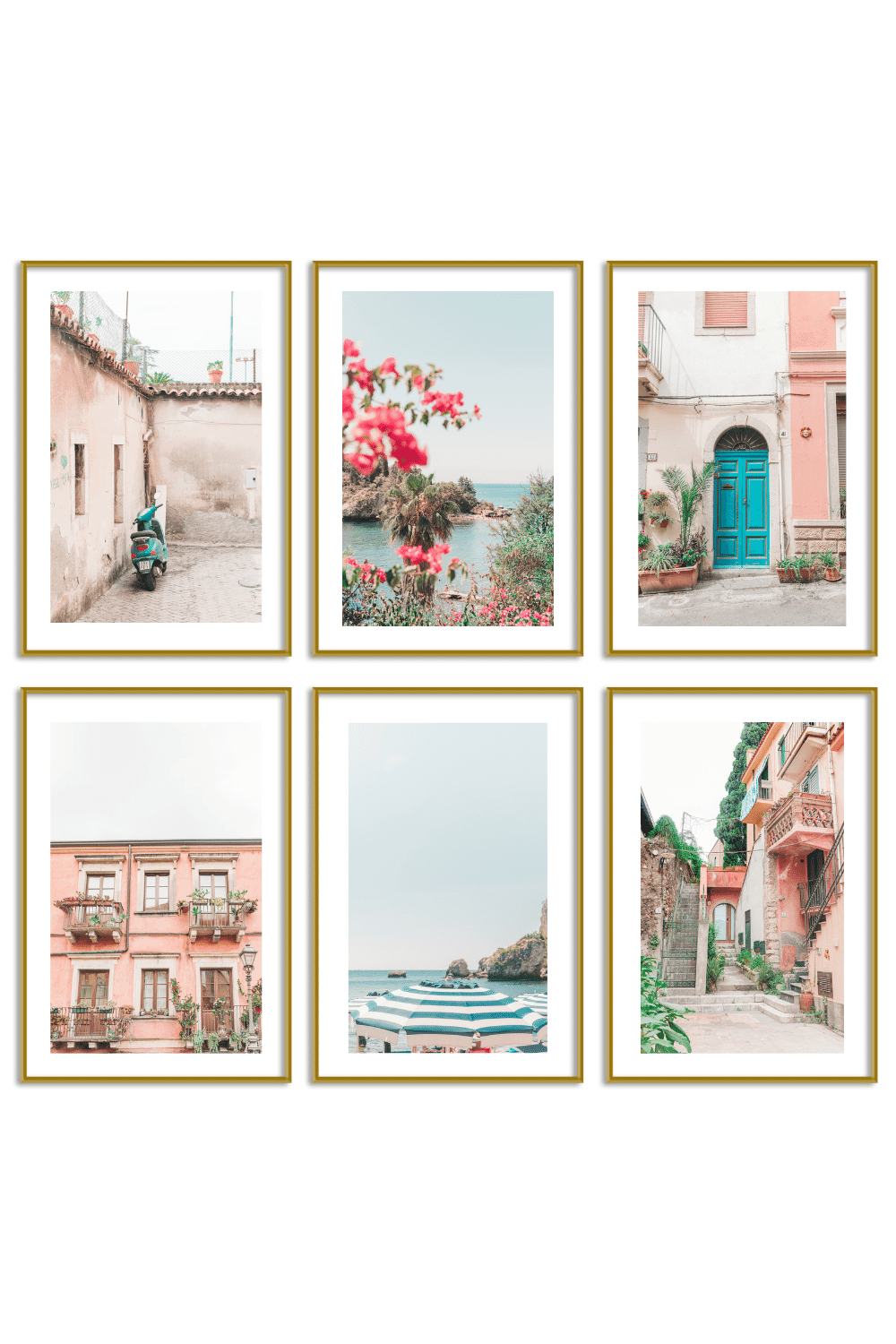 Gallery Wall Set of 6 - Art Print Set of 6 - Taormina, Sicily