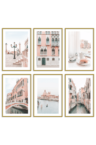 Gallery Wall Set of 6 - Art Print Set of 6 - Venice Pastel