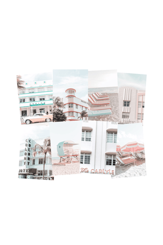 Gallery Wall Set of 8 - Art Print Set of 8 - Miami