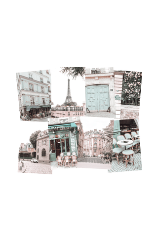 Gallery Wall Set of 8 - Art Print Set of 8 - Paris in Mint Green