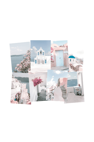 Gallery Wall Set of 8 - Art Print Set of 8 - Santorini Pastel