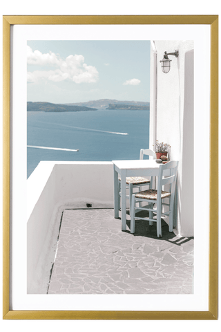 Greece Print - Santorini Art Print - Blue Cafe